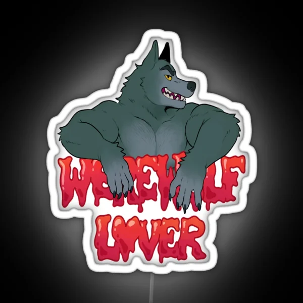 Werewolf Lover RGB Neon Sign