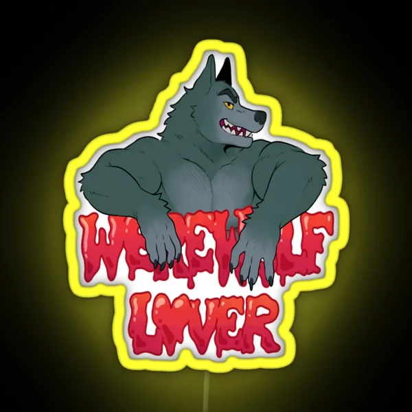 Werewolf Lover RGB Neon Sign