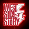 West Side Story RGB neon sign in a vibrant red color.