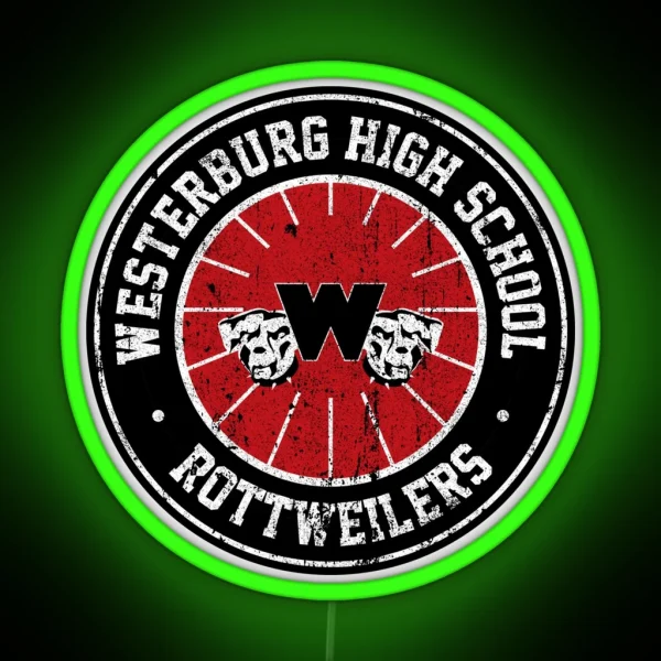 Westerburg High School Rottweilers Heathers RGB Neon Sign