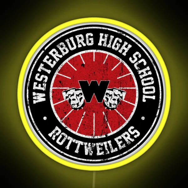Westerburg High School Rottweilers Heathers RGB Neon Sign