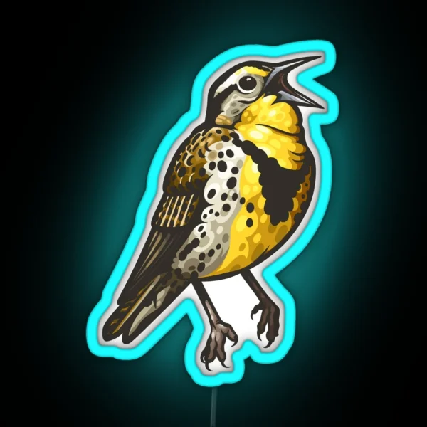 Western Meadowlark RGB Neon Sign