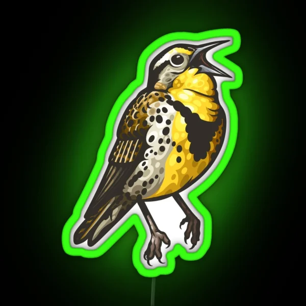 Western Meadowlark RGB Neon Sign