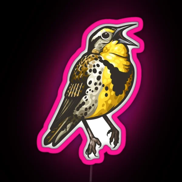 Western Meadowlark RGB Neon Sign