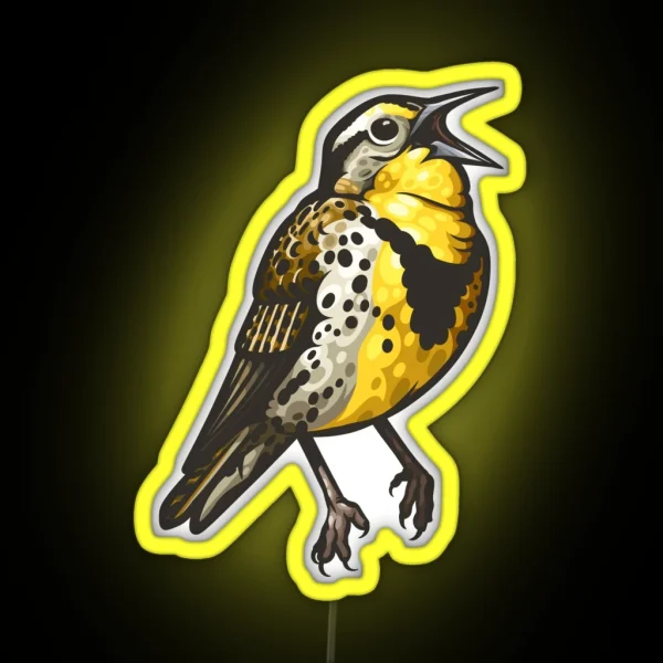 Western Meadowlark RGB Neon Sign