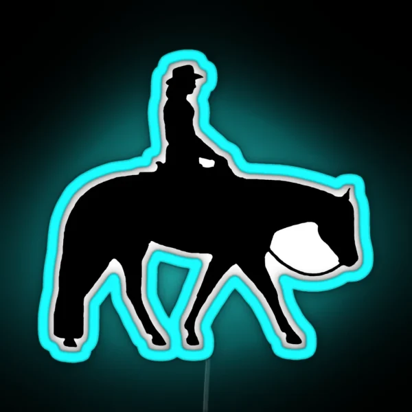 Western Pleasure Horse Female Rider RGB Neon Sign