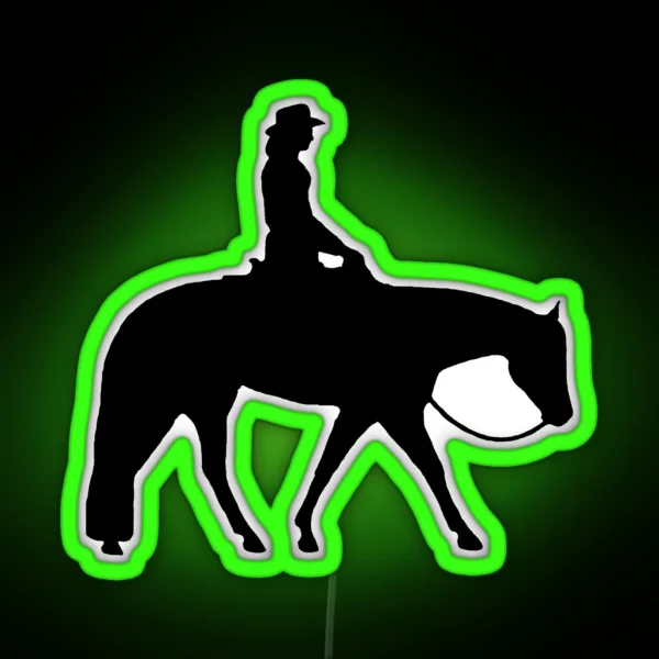 Western Pleasure Horse Female Rider RGB Neon Sign