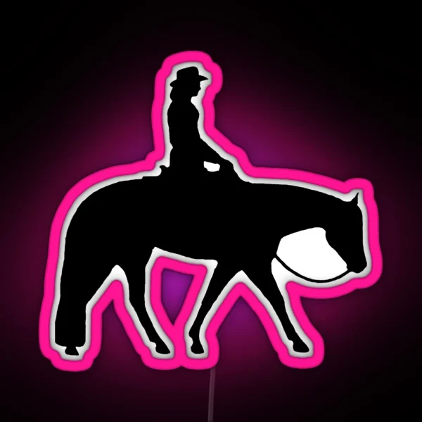 Western Pleasure Horse Female Rider RGB Neon Sign