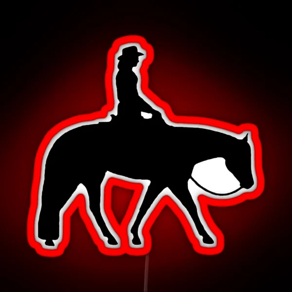 Western Pleasure Horse Female Rider RGB Neon Sign