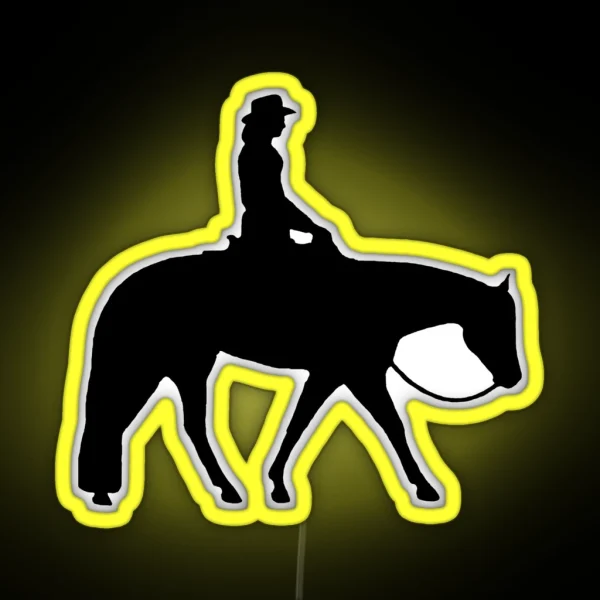 Western Pleasure Horse Female Rider RGB Neon Sign