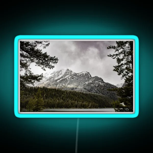 Western Snowy Mountains RGB Neon Sign