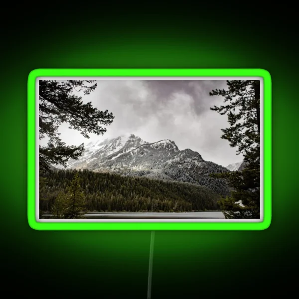 Western Snowy Mountains RGB Neon Sign
