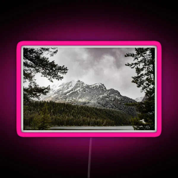 Western Snowy Mountains RGB Neon Sign
