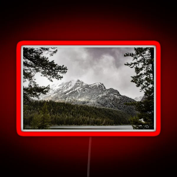 Western Snowy Mountains RGB Neon Sign