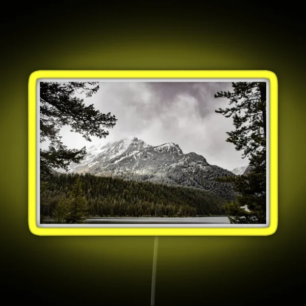 Western Snowy Mountains RGB Neon Sign