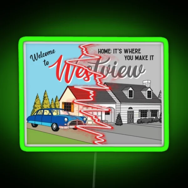Westview Postcard RGB Neon Sign