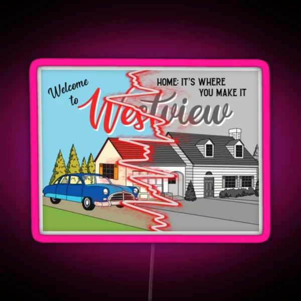 Westview Postcard RGB Neon Sign