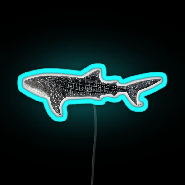 Whale Shark The Largest Fish On Earth RGB Neon Sign