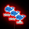 RGB Neon Whale Sign