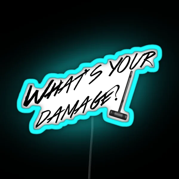 What S Your Damage Black RGB Neon Sign