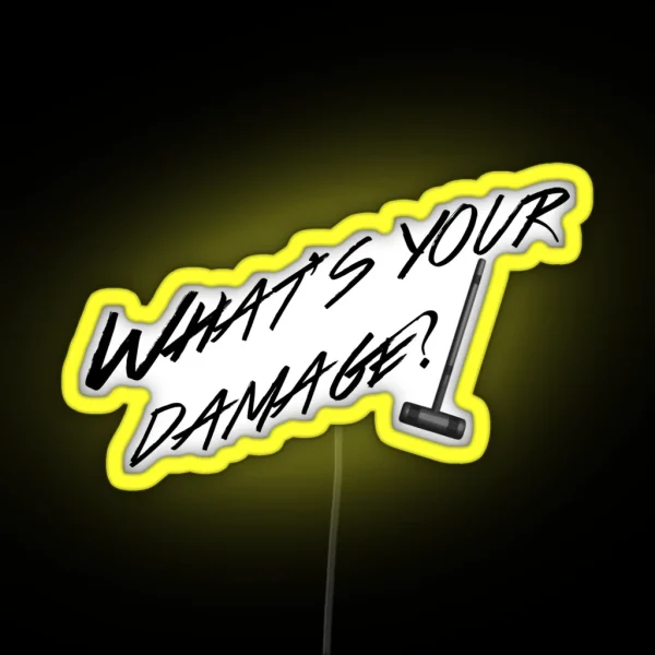 What S Your Damage Black RGB Neon Sign