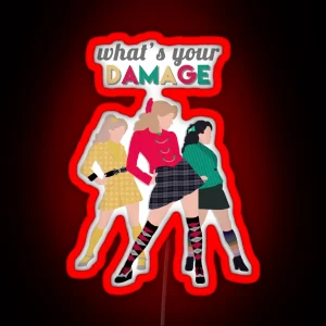 What S Your Damage Heathers The Musical RGB Neon Sign