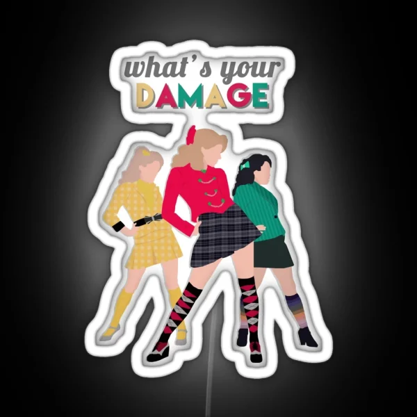What S Your Damage Heathers The Musical RGB Neon Sign