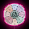 W wheel of the year neon sign with pink and RGB colors