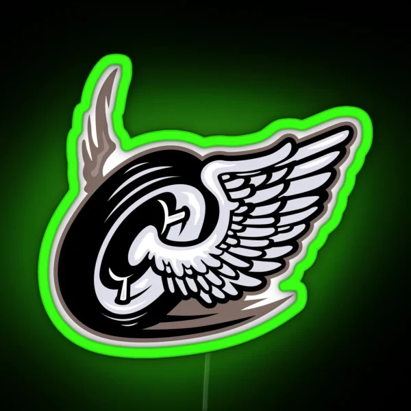 Wheel With Wings RGB Neon Sign