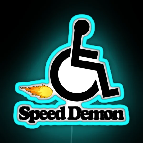 Wheelchair Speed Demon RGB Neon Sign