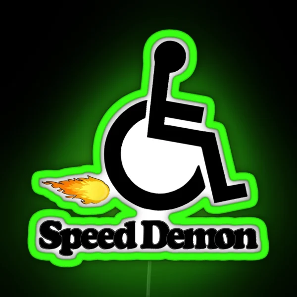 Wheelchair Speed Demon RGB Neon Sign