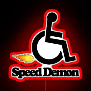 Wheelchair Speed Demon RGB Neon Sign