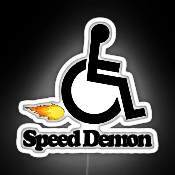 Wheelchair Speed Demon RGB Neon Sign
