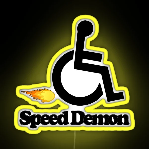 Wheelchair Speed Demon RGB Neon Sign