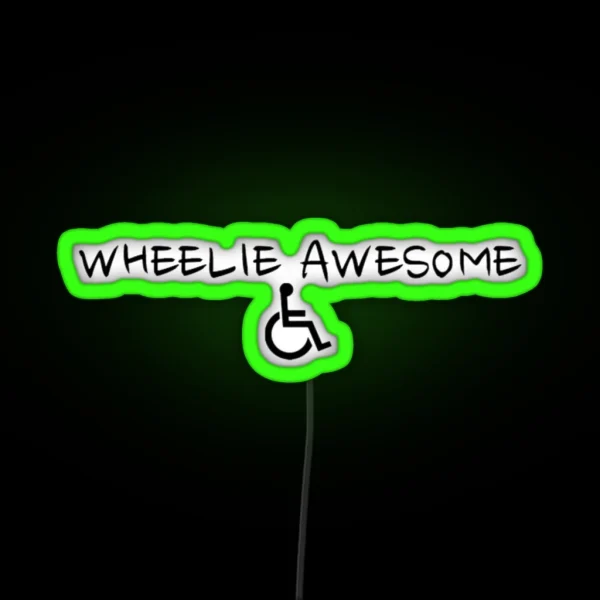 Wheelie Awesome RGB Neon Sign