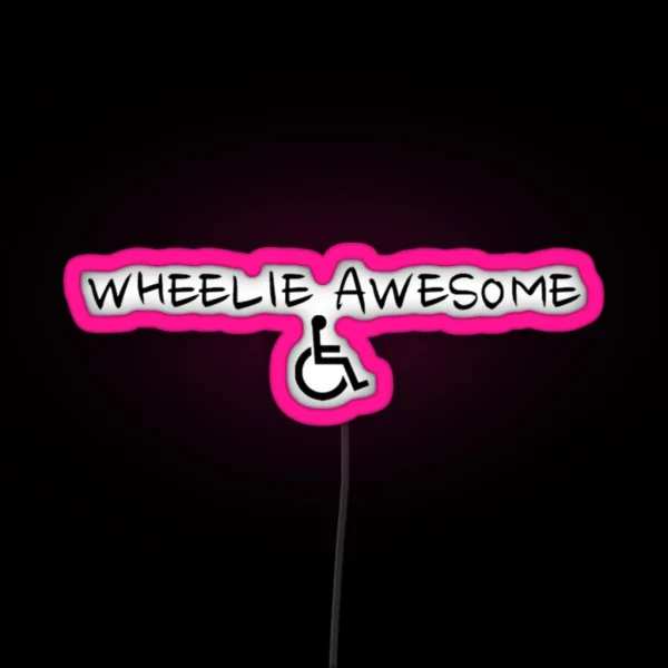 Wheelie Awesome RGB Neon Sign