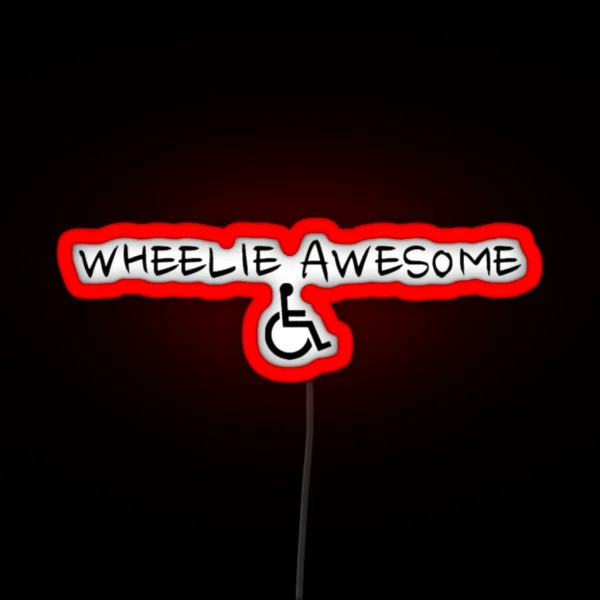 Wheelie Awesome RGB Neon Sign