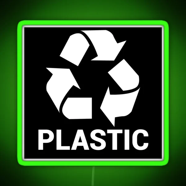 Wheelie Bin Recycle Bins PLASTIC RGB Neon Sign