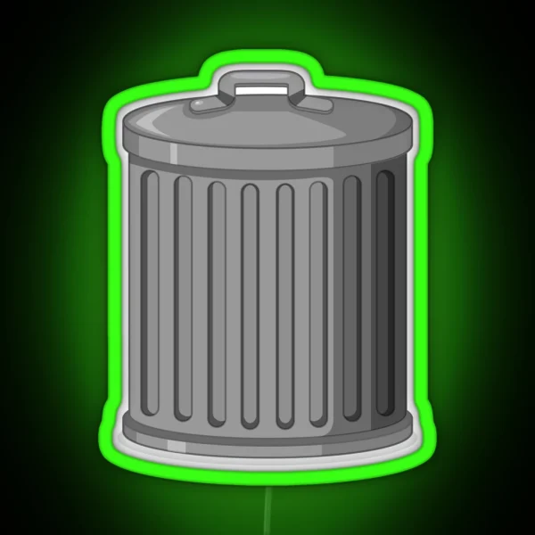 Wheelie Bin TRASH GARBAGE RGB Neon Sign
