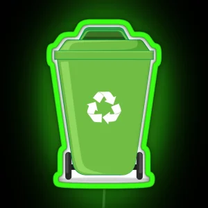 Wheelie Bin TRASH GARBAGE RGB Neon Sign