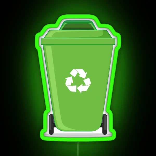 Wheelie Bin TRASH GARBAGE RGB Neon Sign