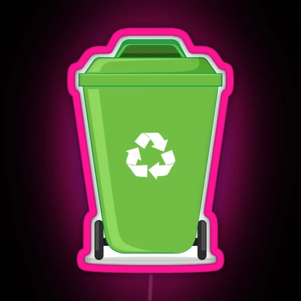 Wheelie Bin TRASH GARBAGE RGB Neon Sign