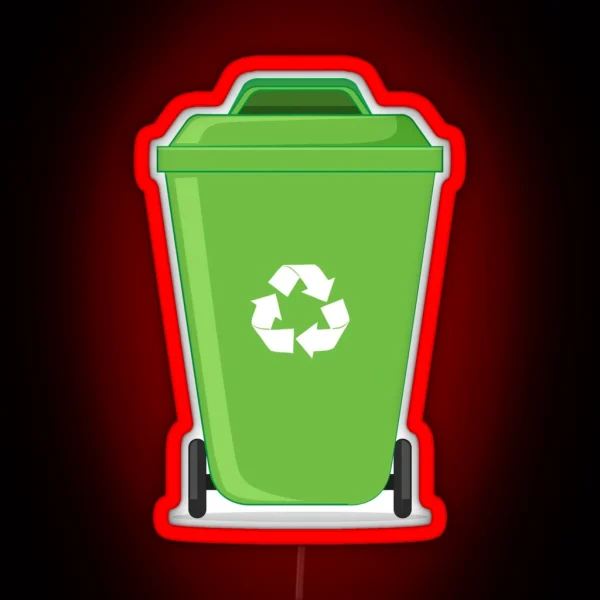 Wheelie Bin TRASH GARBAGE RGB Neon Sign