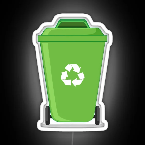 Wheelie Bin TRASH GARBAGE RGB Neon Sign