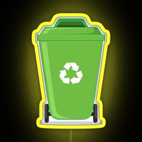 Wheelie Bin TRASH GARBAGE RGB Neon Sign
