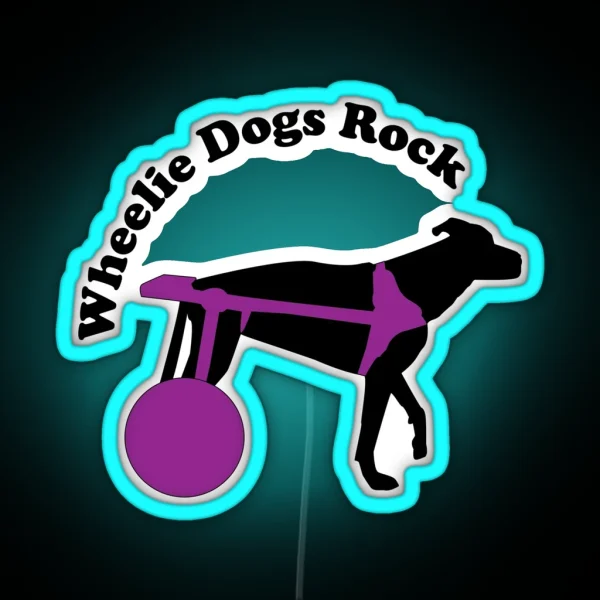 Wheelie Dog Without The Circle RGB Neon Sign