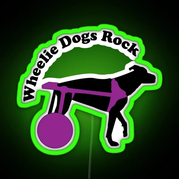 Wheelie Dog Without The Circle RGB Neon Sign