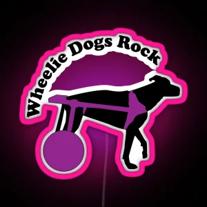 Wheelie Dog Without The Circle RGB Neon Sign