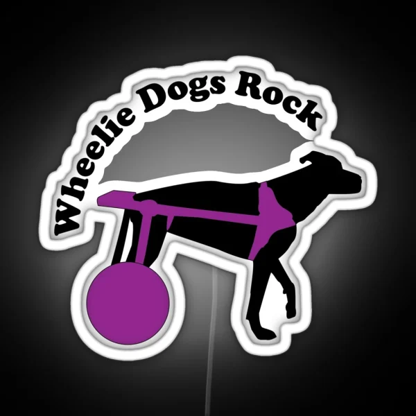 Wheelie Dog Without The Circle RGB Neon Sign