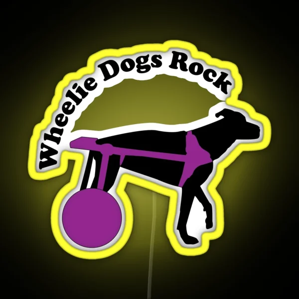 Wheelie Dog Without The Circle RGB Neon Sign